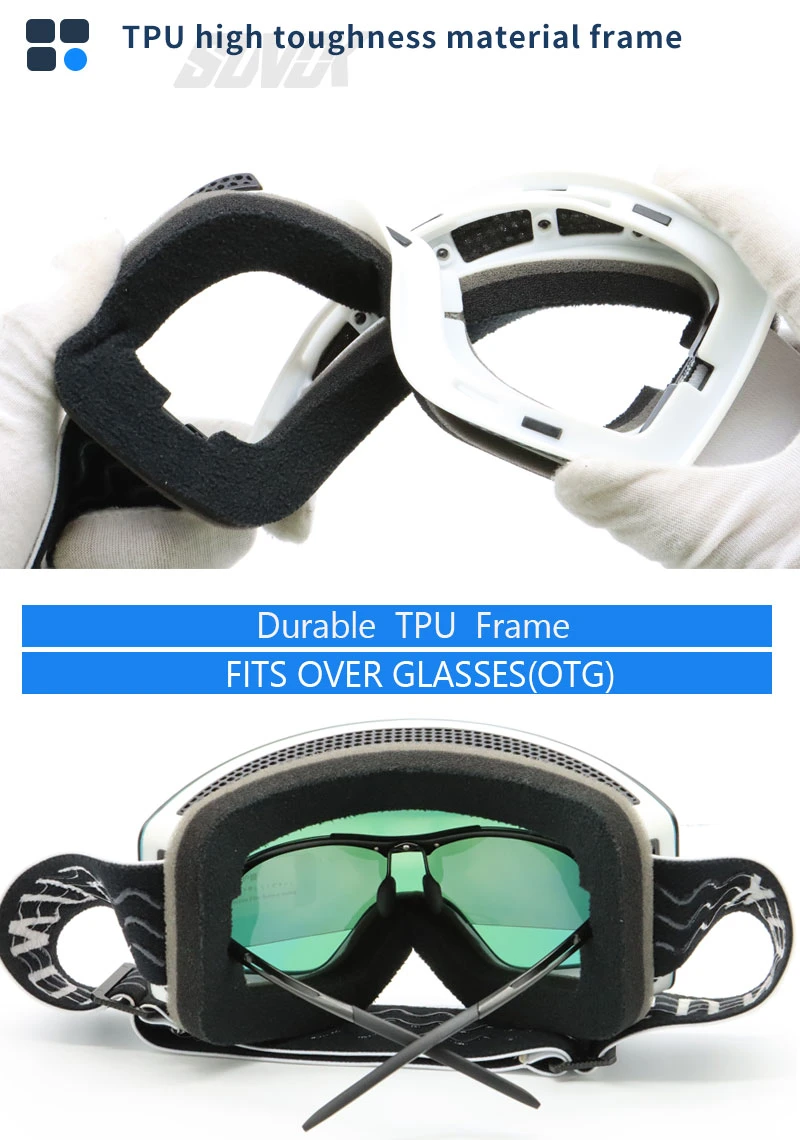 2021 New Designer UV400 Anti-Fog Men Womens Custom Magnetic Snowboard Snow Ski Goggles