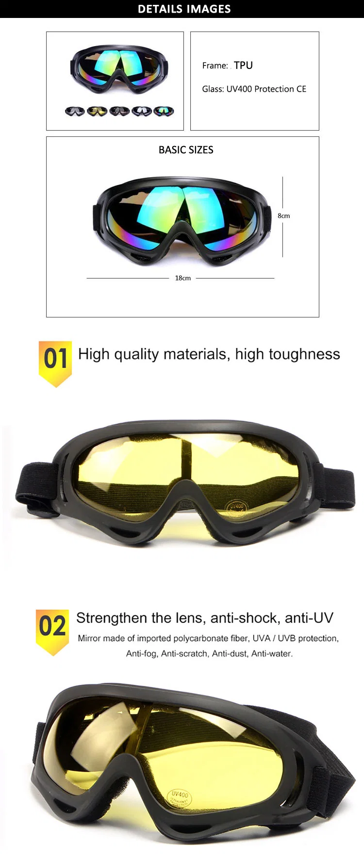 Outdoor Cycling Protective Sport Ski Goggles